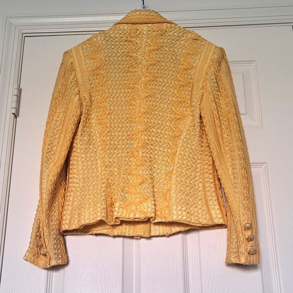 Vintage VERTIGO Rayon Cotton Blend Jacket Mini Skirt Suit Made in France Size M - Picture 2 of 15